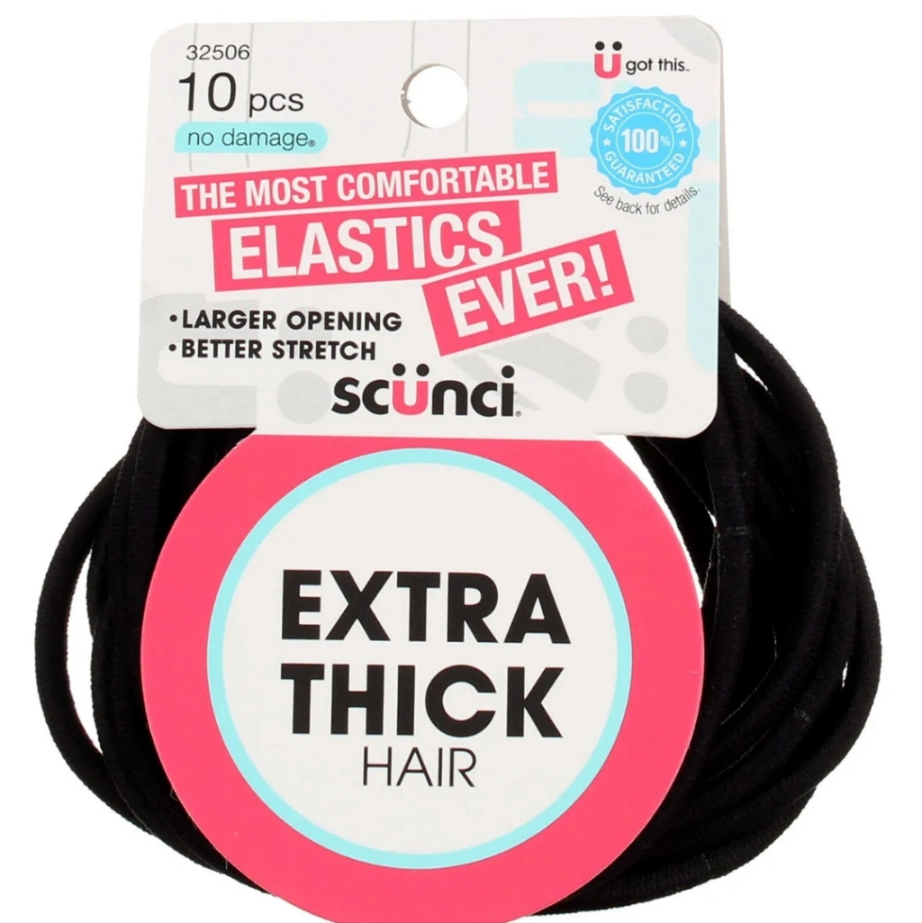 Scunci No Damage Extra Thick Hair No Damage Hair Elastics 10 Ct